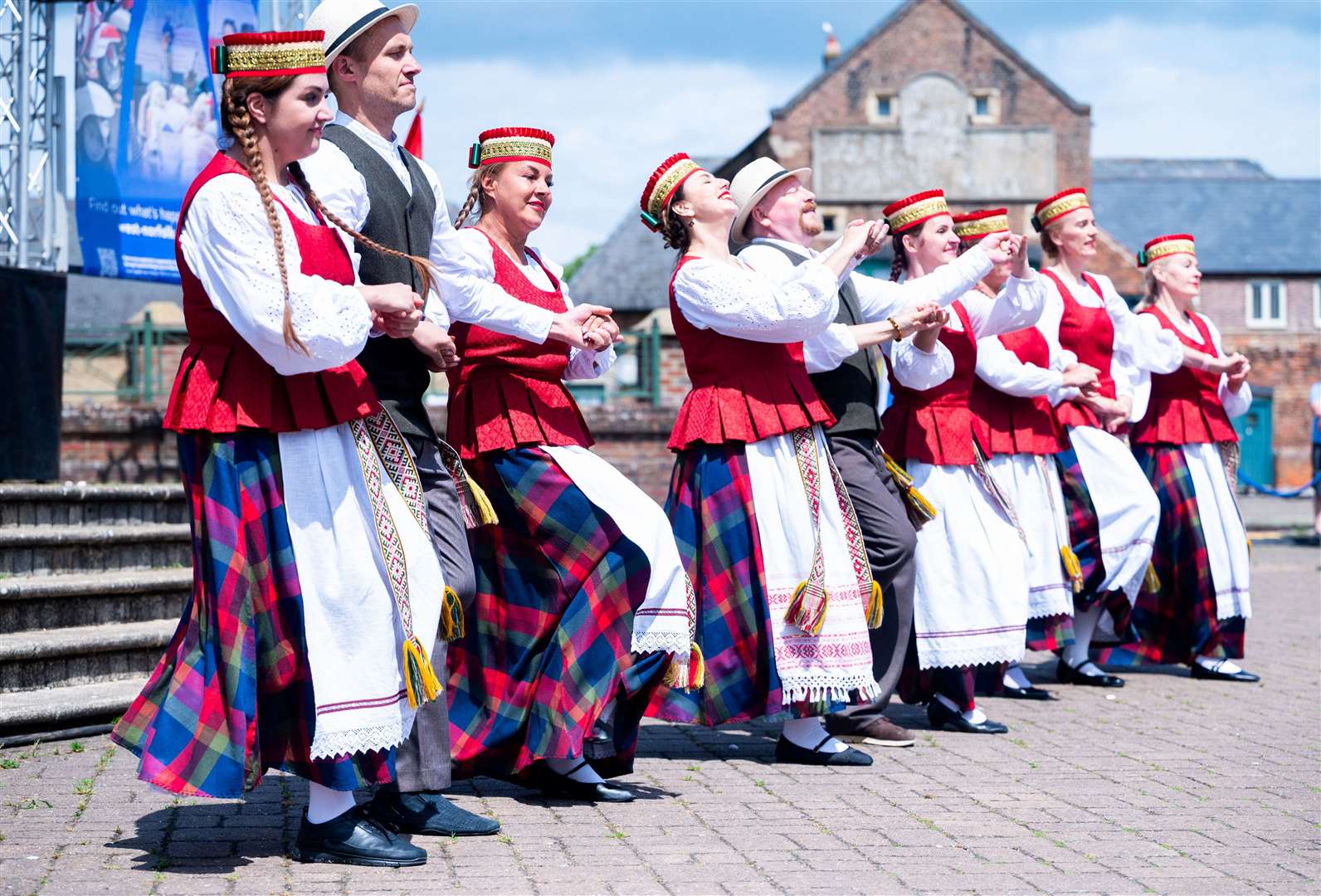 Some of the colourful dancers. Picture: Ian Burt