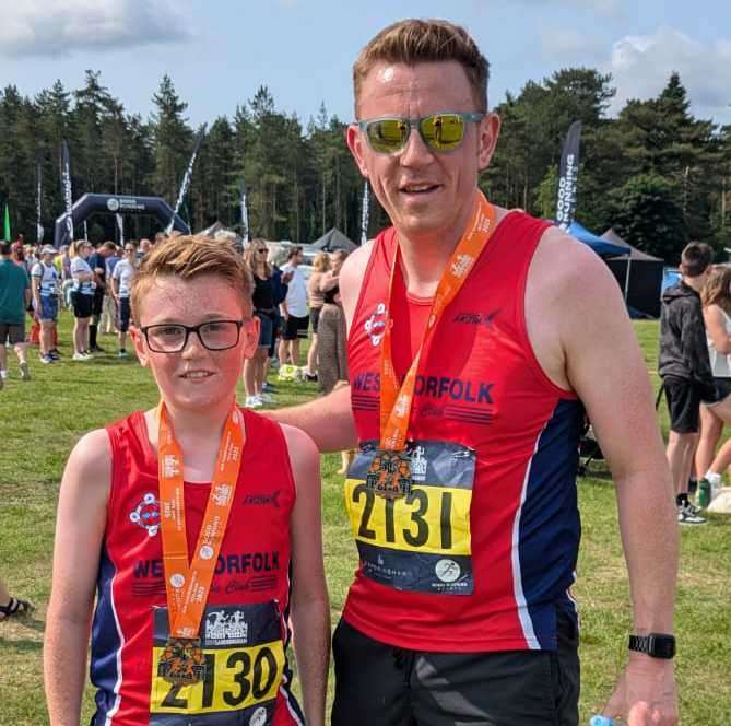 West Norfolk AC's Ben and Matt Eldridge at Run Sandringham