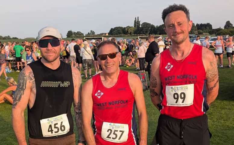 Ryan Oakes, Darren Easter and Callum Stanforth at the Peterborough 5k series opener