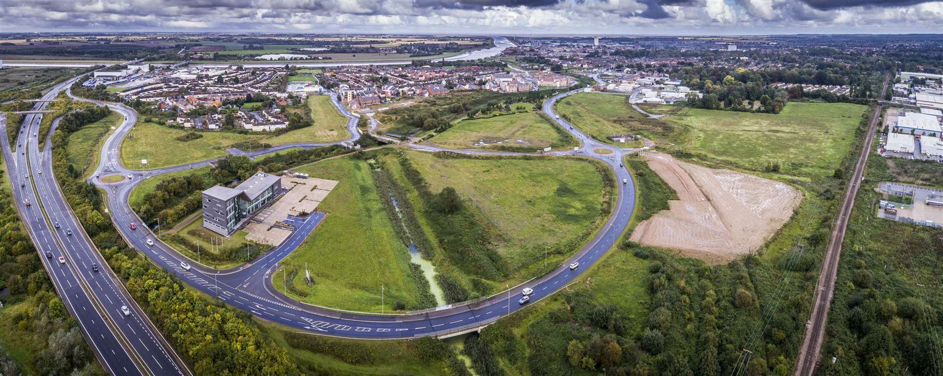 Land near the Nar Ouse Way enterprise zone in South Lynn has been touted for a new railway station. Picture: West Norfolk Council
