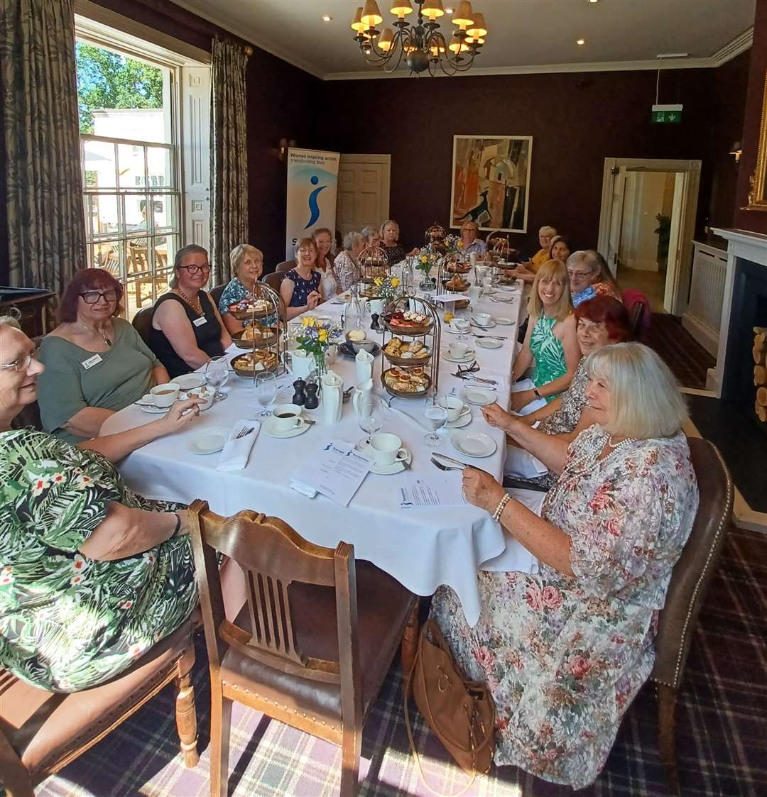 Some of the members enjoying the anniversary afternoon tea