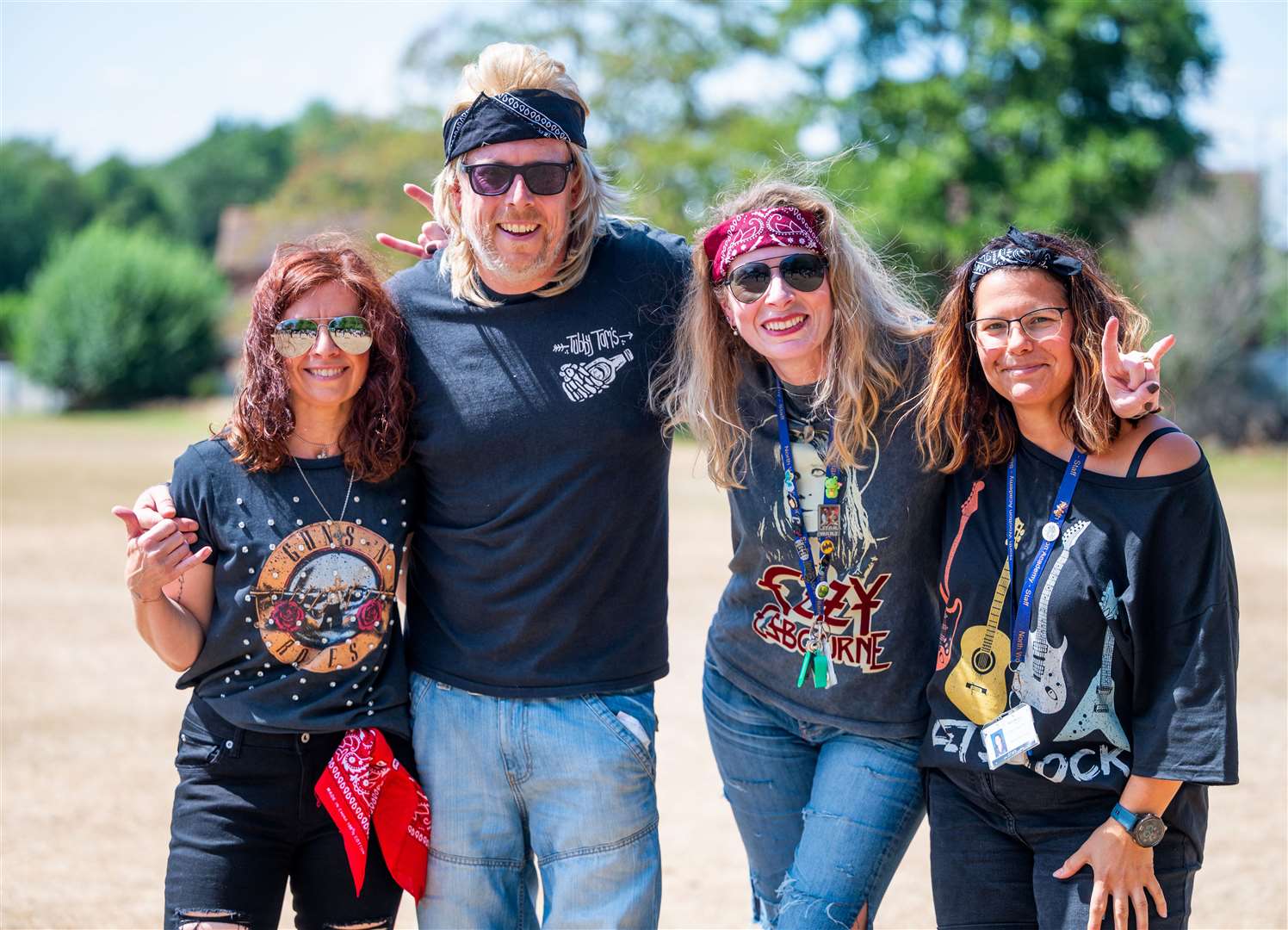 Rock star costumes for the staff. Picture: Ian Burt