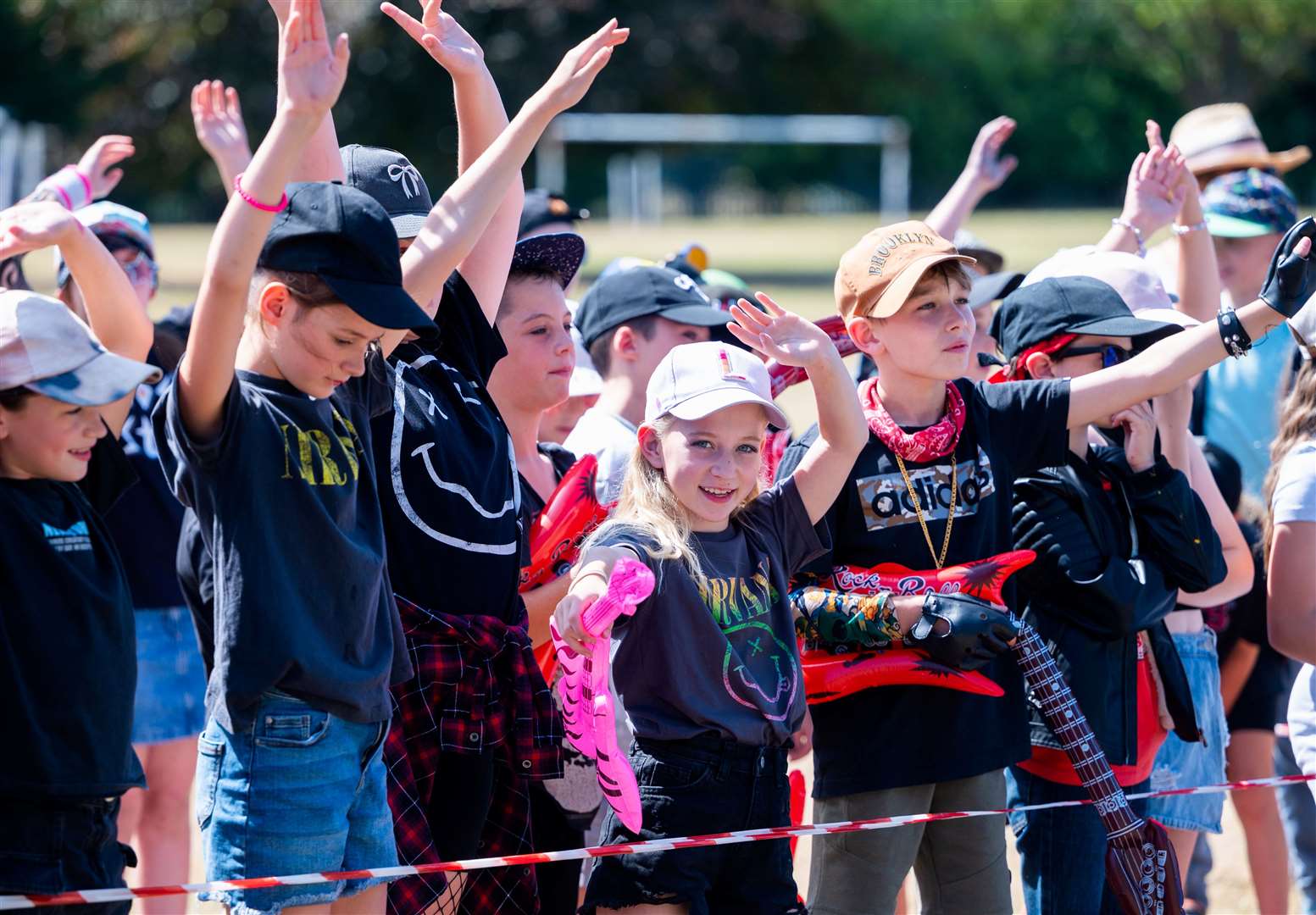 Pupils showing their appreciation. Picture: Ian Burt