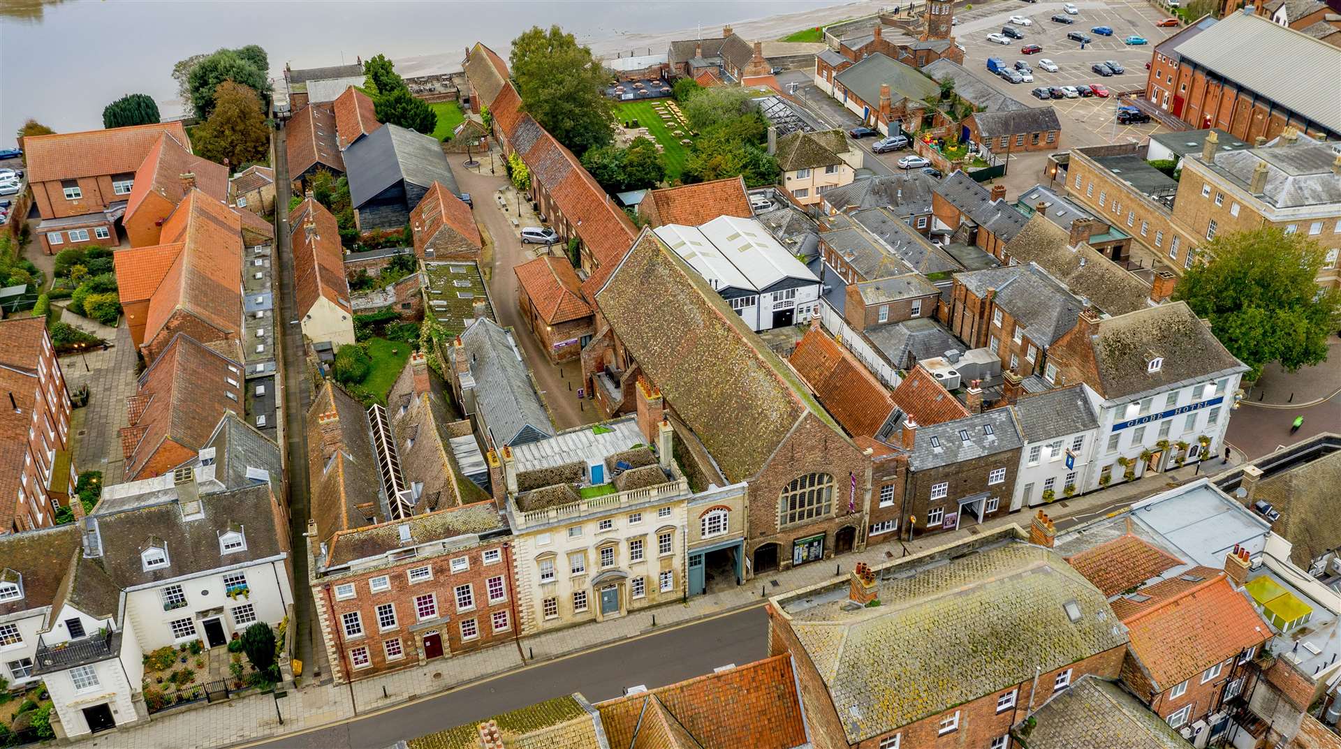 A Bird's eye view of the Guildhall complex site. Picture: West Norfolk Council