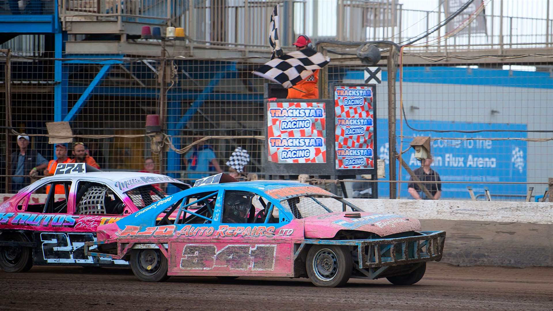 341 Austen Freestone had a superb night, three wins from three in the Saloon Stock Cars. Picture Jim Harrod