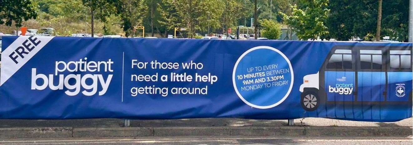 Patient buggy banners, funded by the charity. Pictures: Queen Elizabeth Hospital King's Lynn Charity