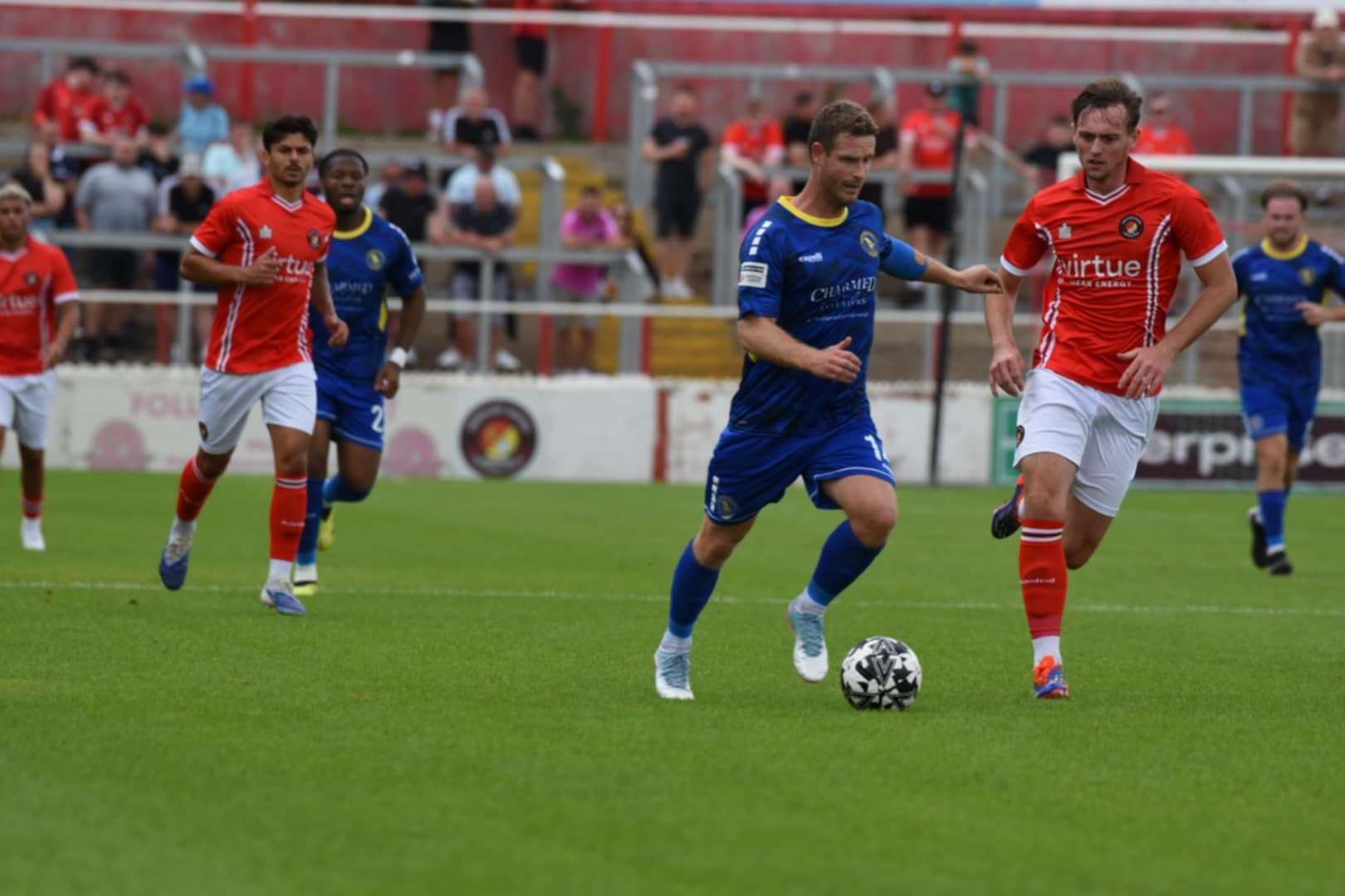 Pre-season action between Ebbsfleet United and King's Lynn Town this afternoon. Picture: Tim Smith