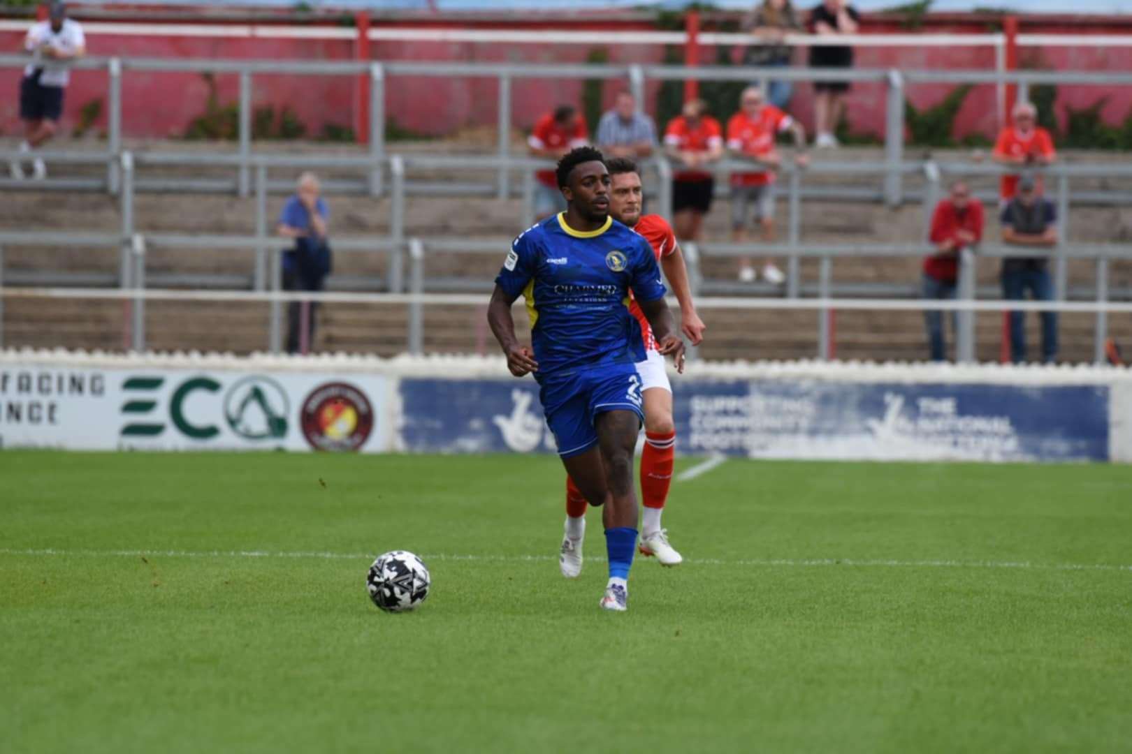 Pre-season action between Ebbsfleet United and King's Lynn Town this afternoon. Picture: Tim Smith
