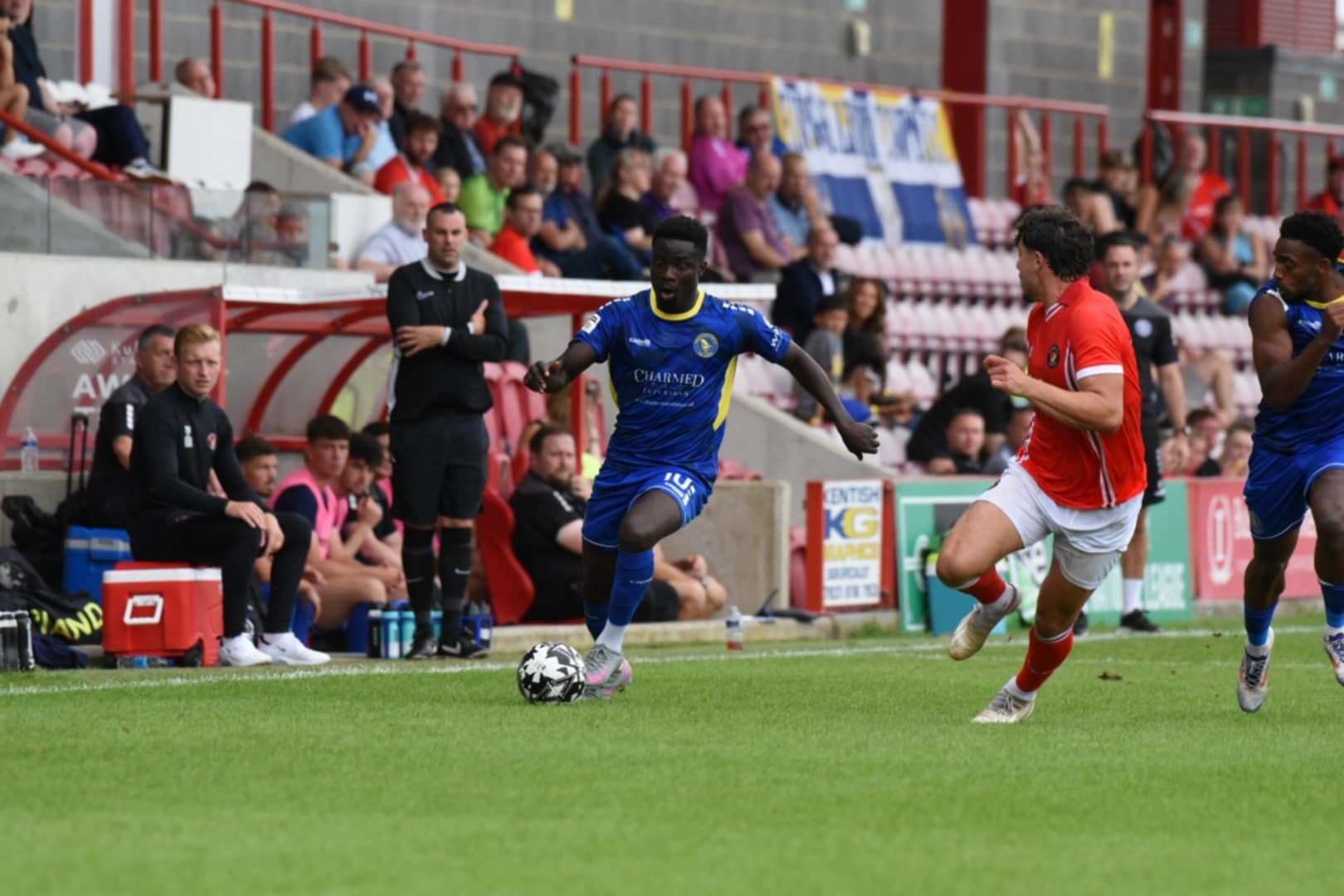 Pre-season action between Ebbsfleet United and King's Lynn Town this afternoon. Picture: Tim Smith