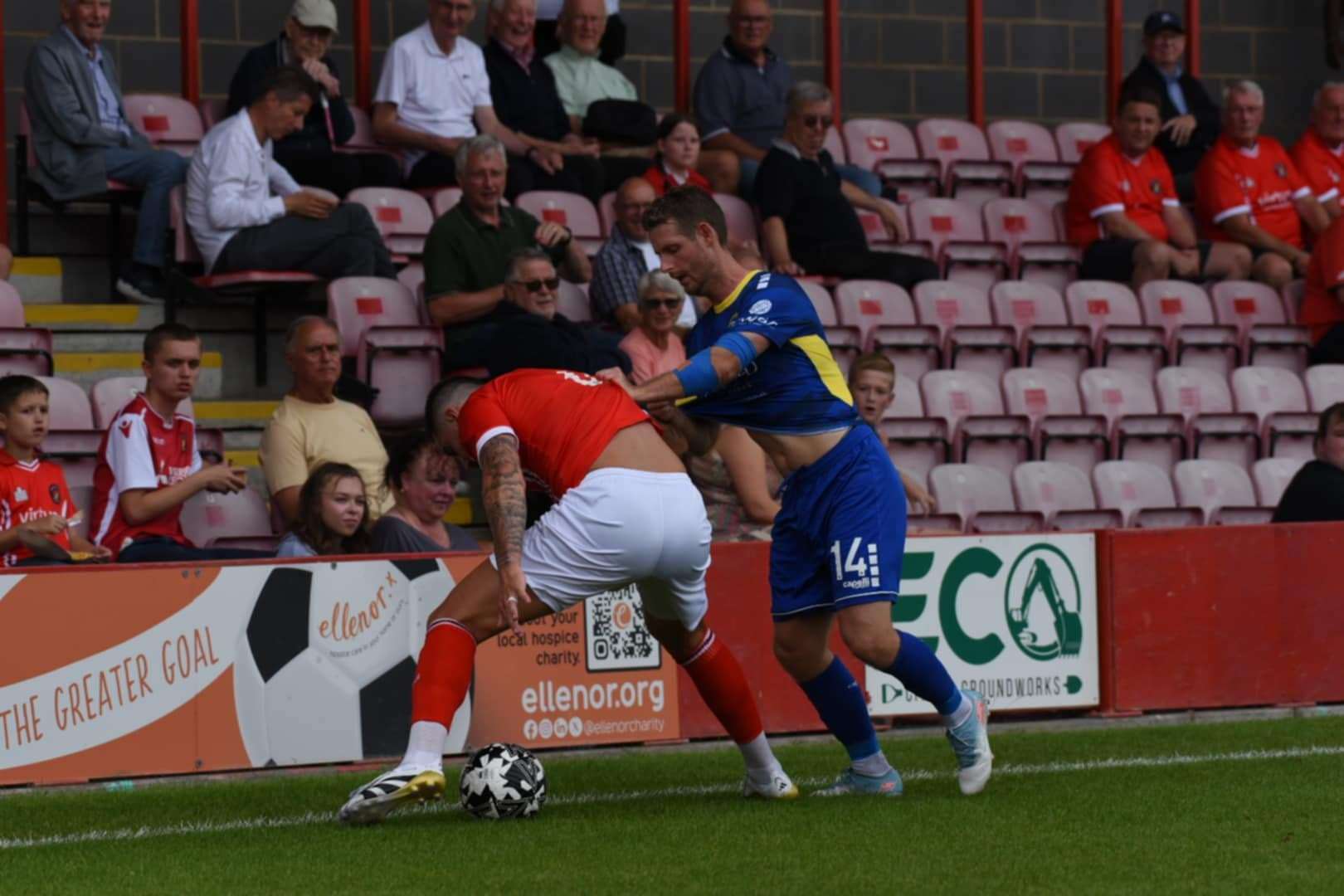 Pre-season action between Ebbsfleet United and King's Lynn Town this afternoon. Picture: Tim Smith