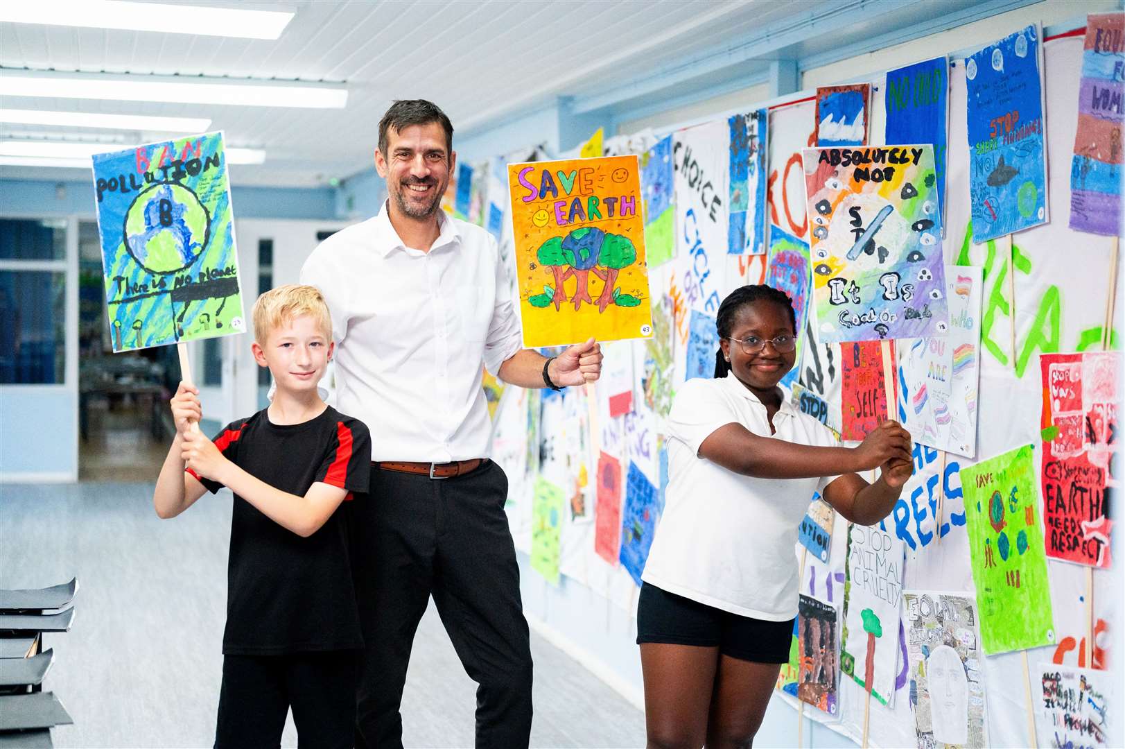 Fairstead's pupils show off their art with pride.