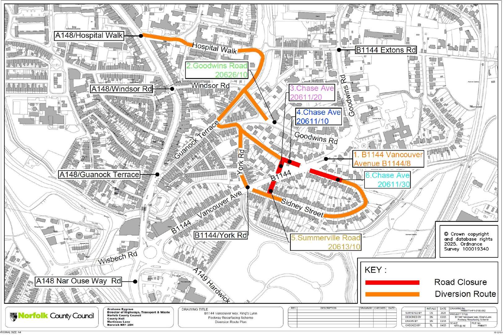 Multiple road closures will be in place in Lynn. Picture: Norfolk County Council