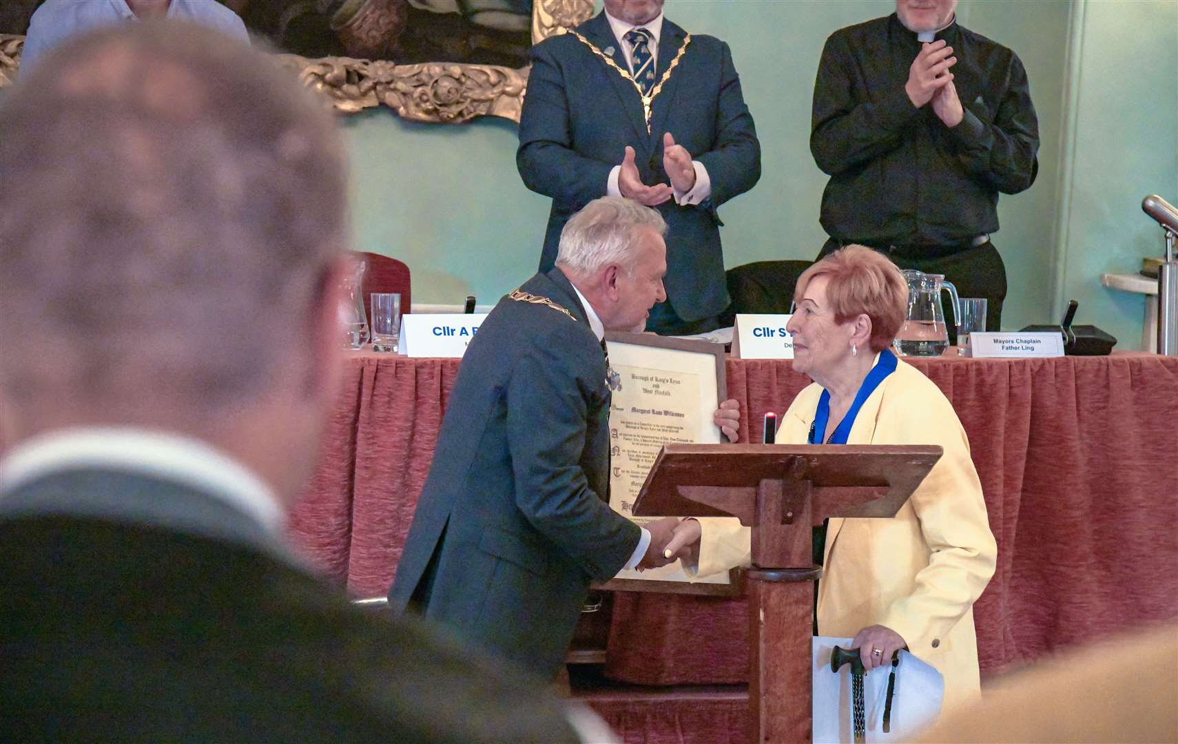 Margaret was handed the award by mayor Cllr Andy Bullen