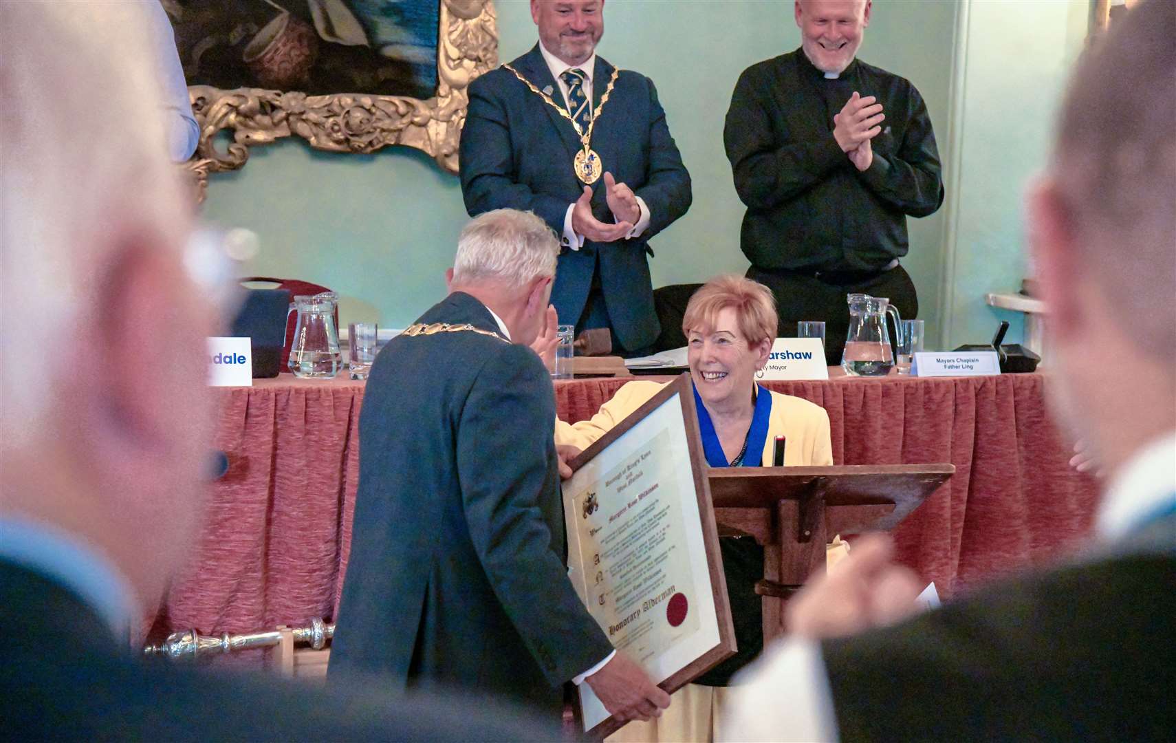 Margaret was handed the award by mayor Cllr Andy Bullen