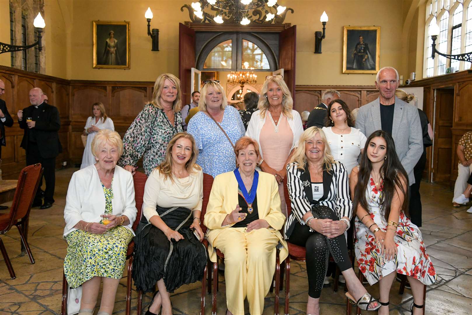 Margaret pictured with family and friends, who came together to celebrate her success