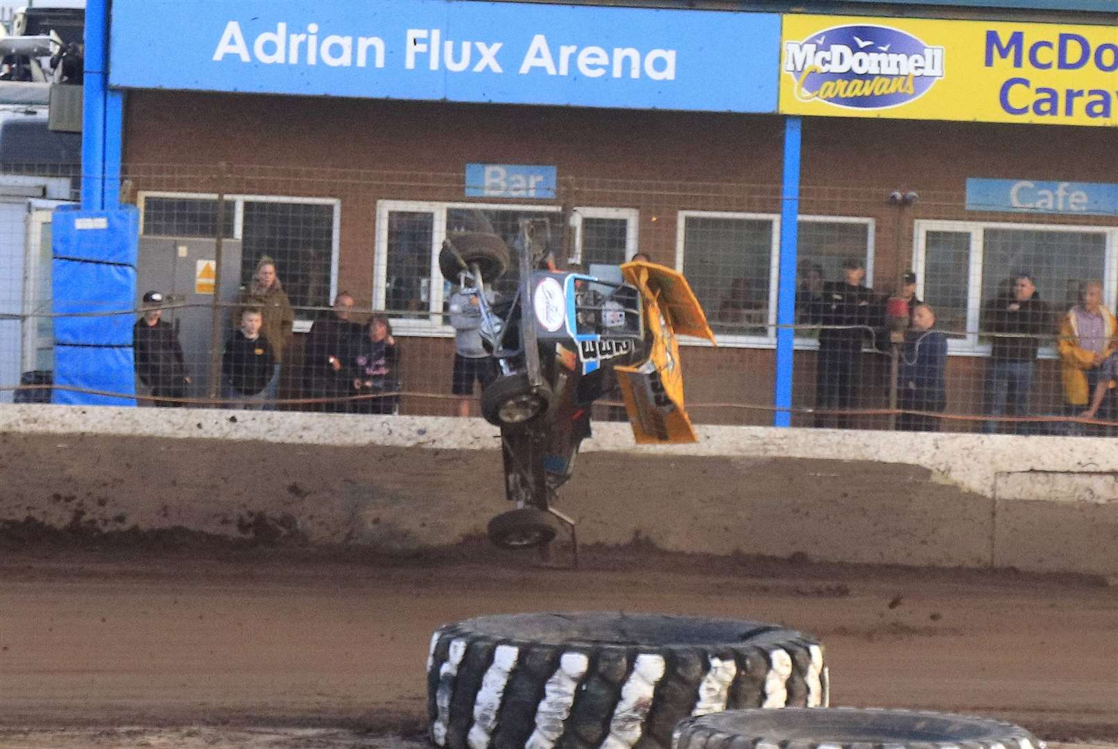 233 Rob Aldridge goes for a spectacular spill. Picture: Ant Jenkin