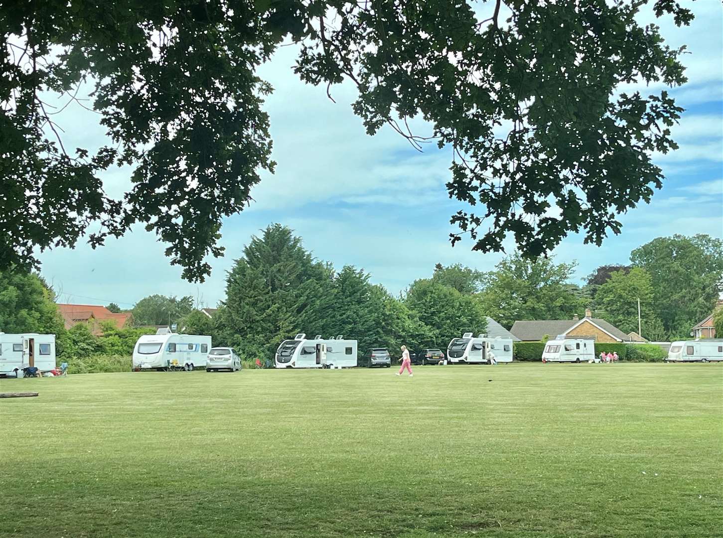 Travellers set up at Clenchwarton Playing Field earlier this month