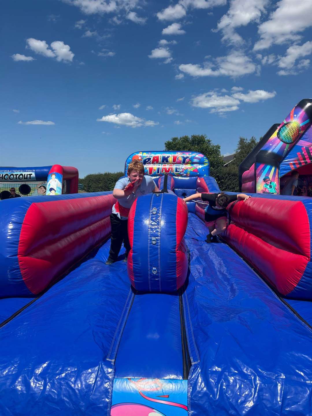 Students got to enjoy bouncy castles