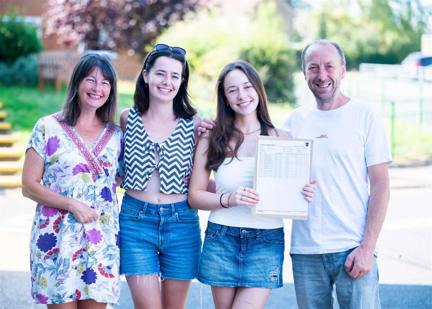 Grace Ryan was accompanied by her family to pick up her results