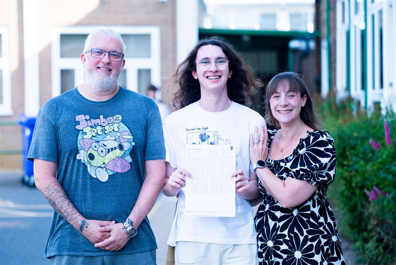 Harper Garrett was left smiling after opening the envelope earlier today. Picture: Ian Burt