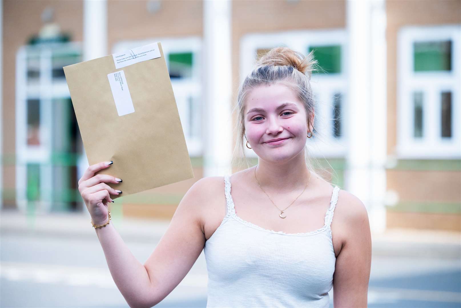 Ruby Hopgood was all smiles after receiving her results this morning. Picture: Ian Burt