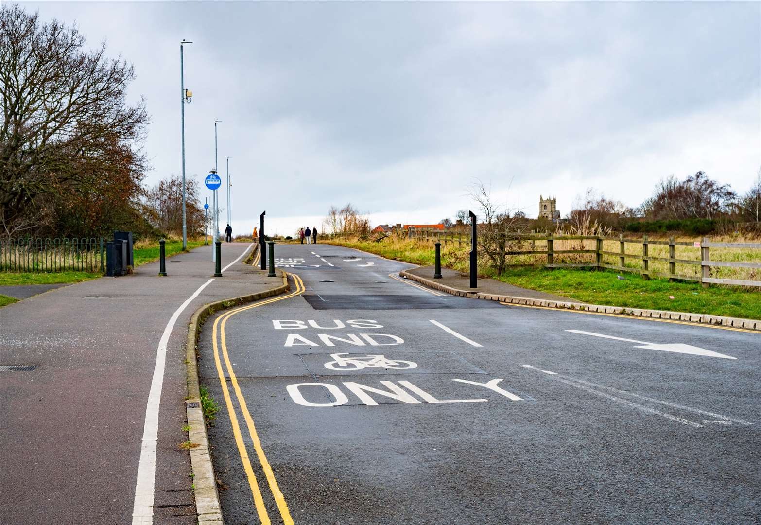 Hardings Way currently has a cycle and bus lane in operation. Picture: Ian Burt