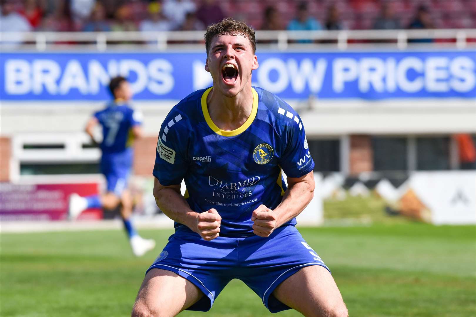 Tom Wilson celebrates after Lynn's second goal. Picture: Tim Smith