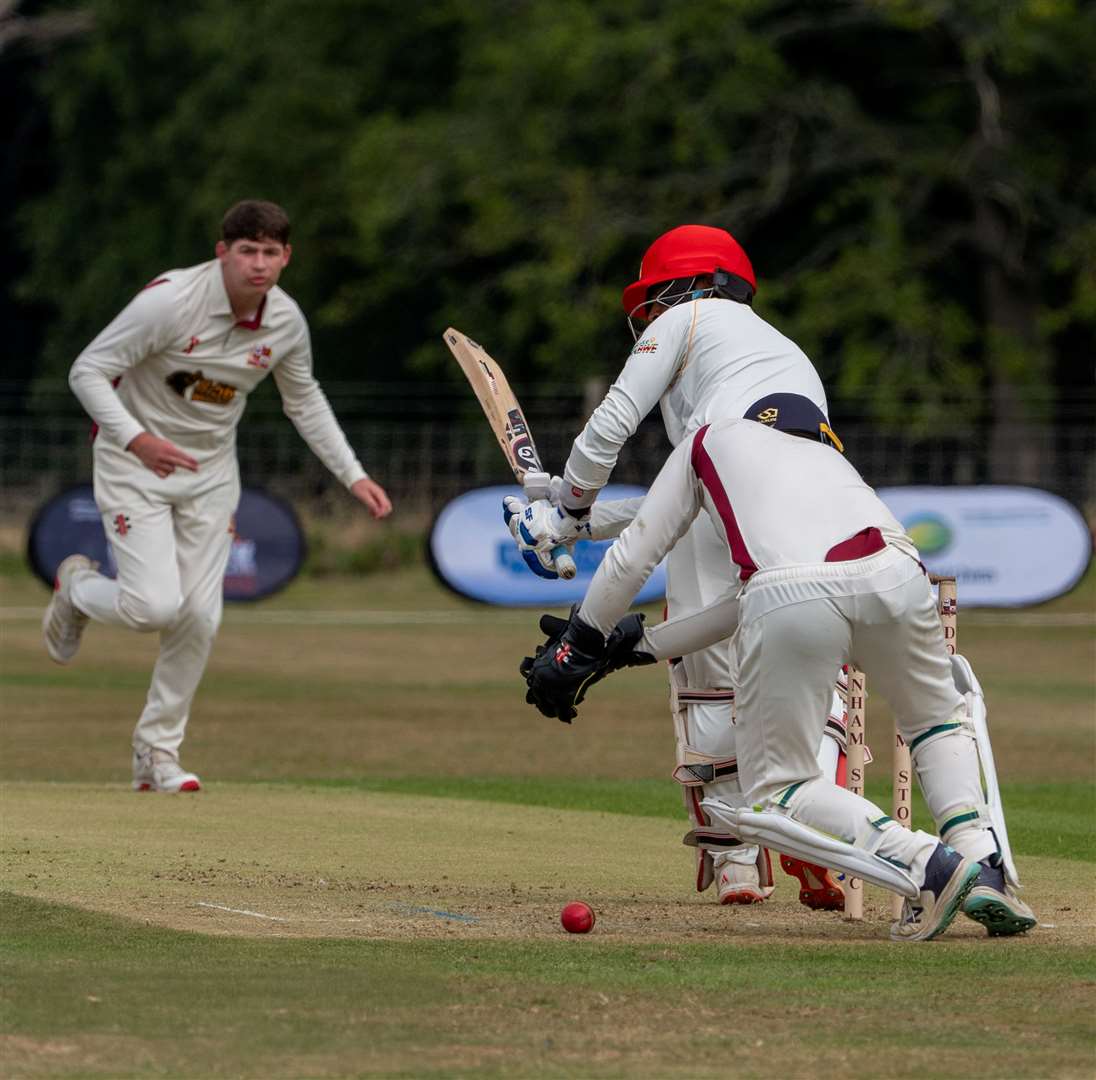 Action between Downham Stow and an Emerging Zimbabwe XI at Stow Hall on Sunday. Picture: Andrew Hunt
