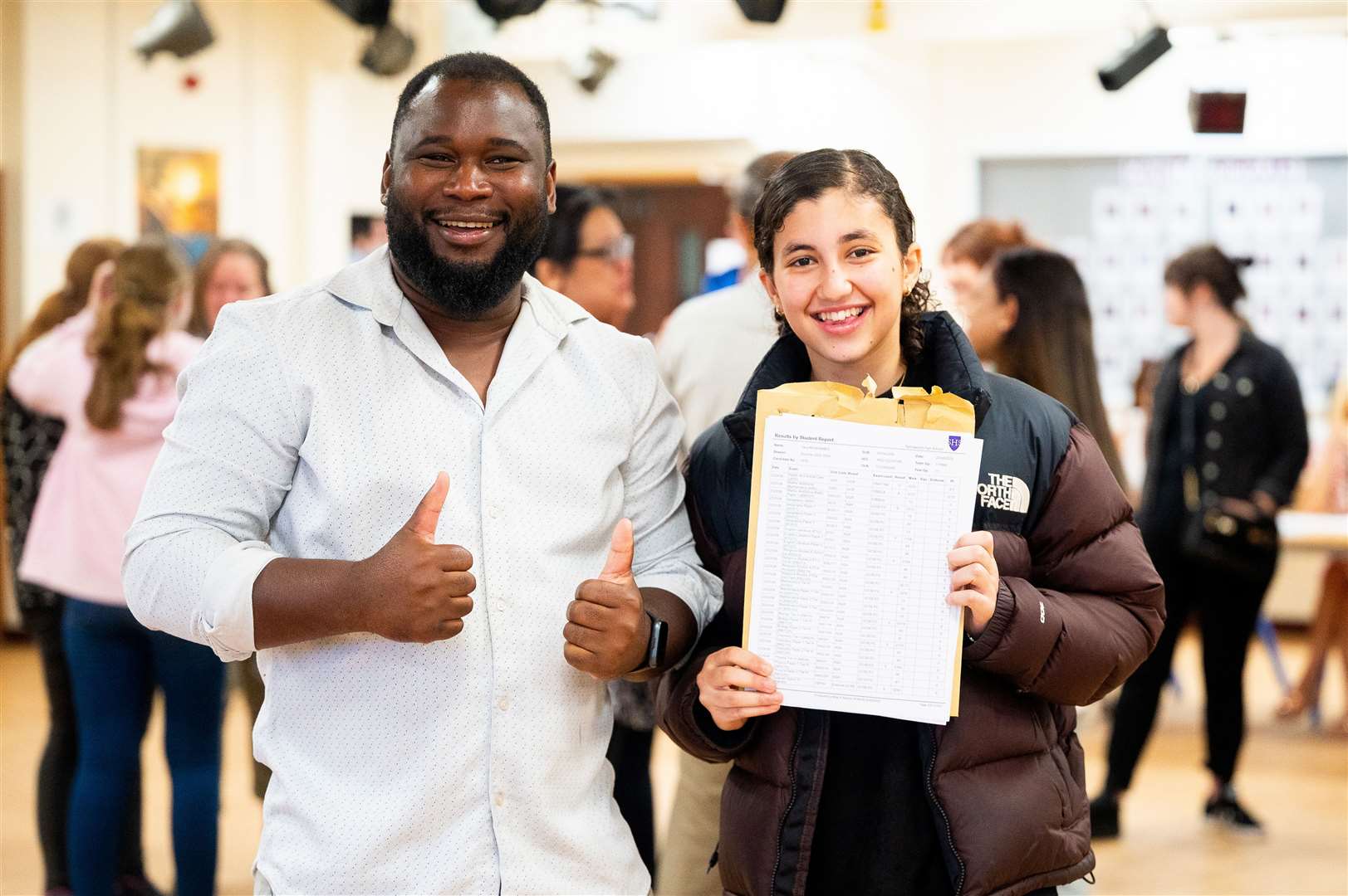 Studnets were delighted with their grades. Picture: Ian Burt