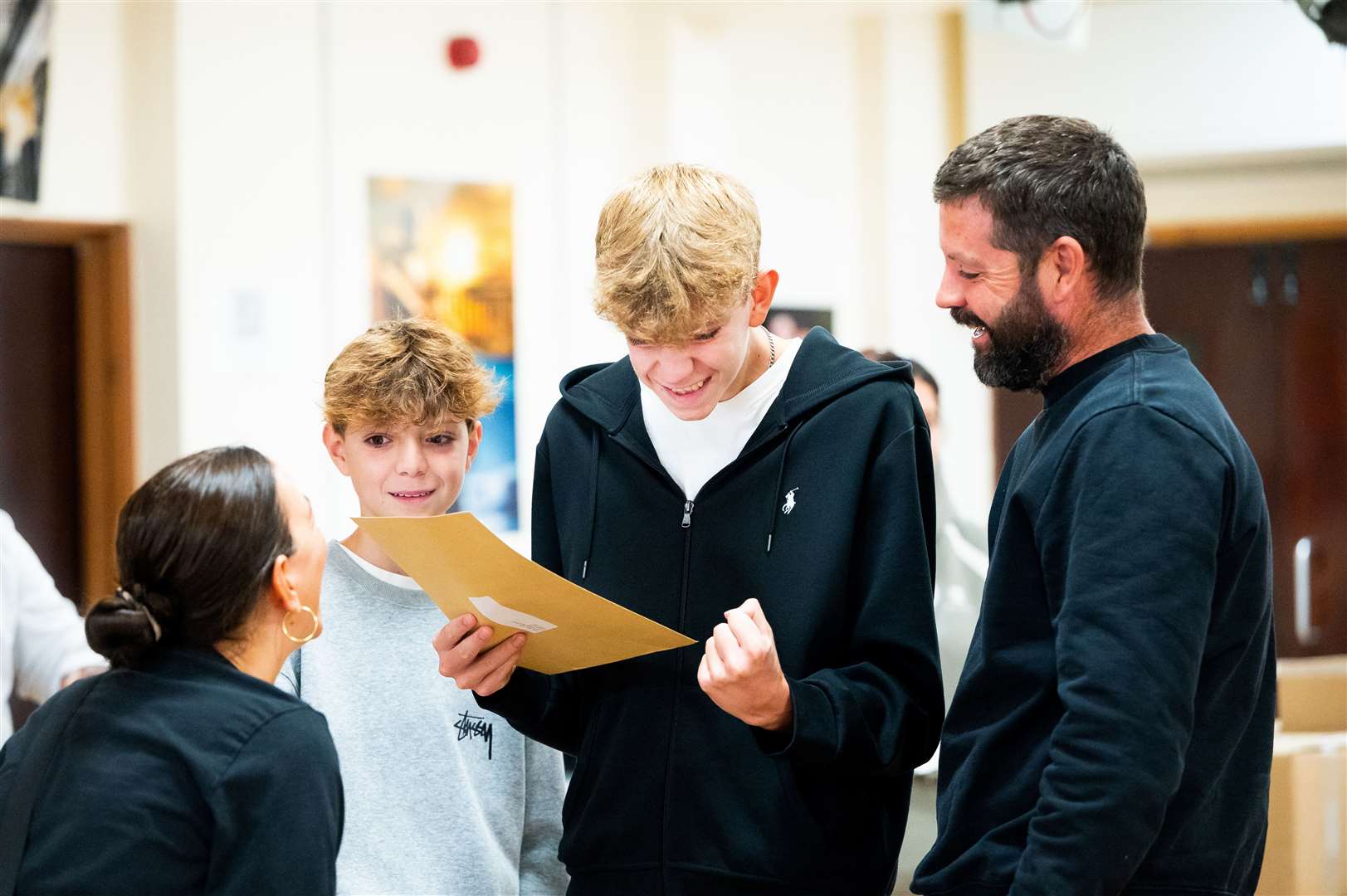 Studnets were delighted with their grades. Picture: Ian Burt