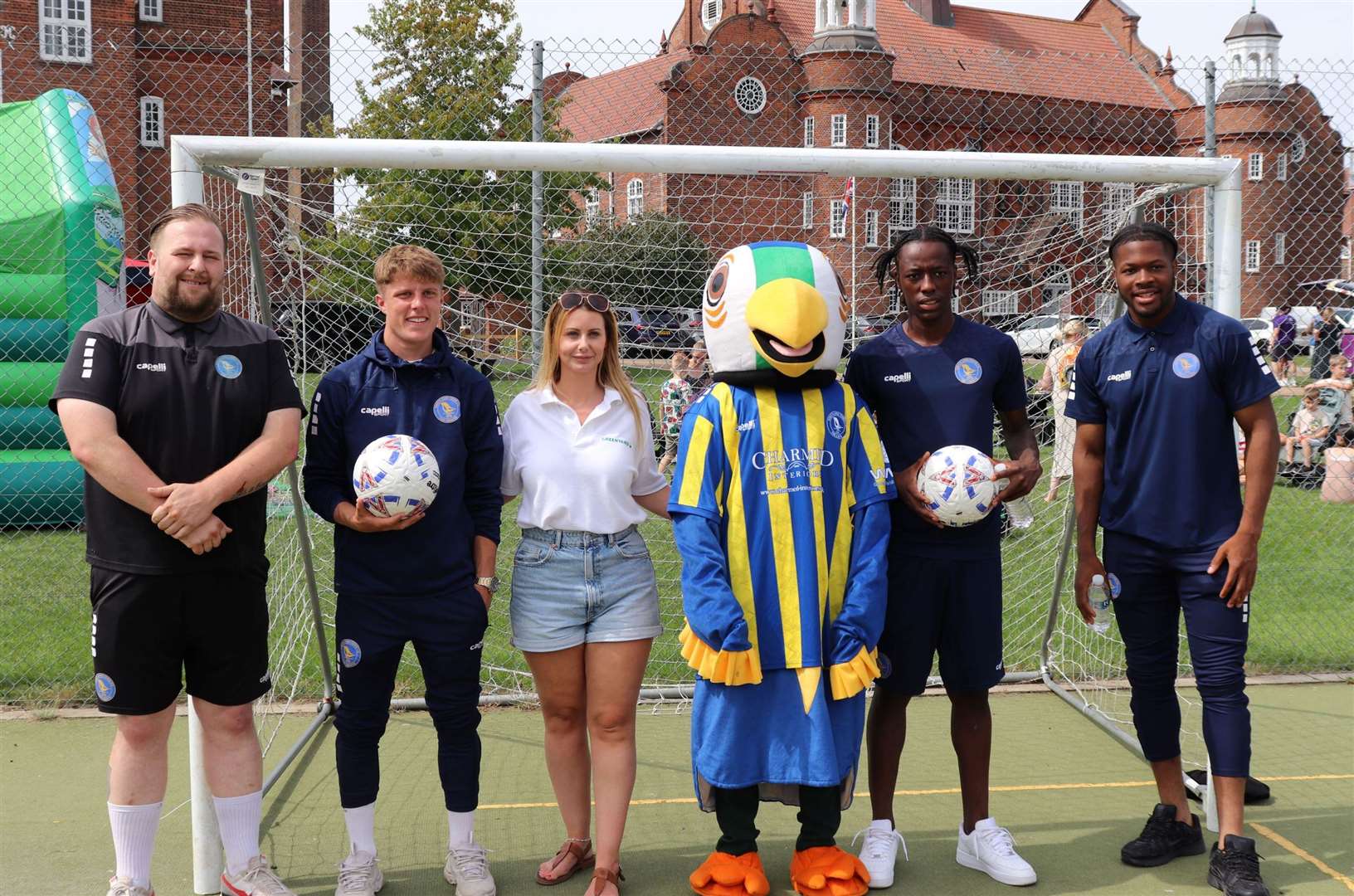 The Linnets held a 'beat the goalie' contest and donated prizes