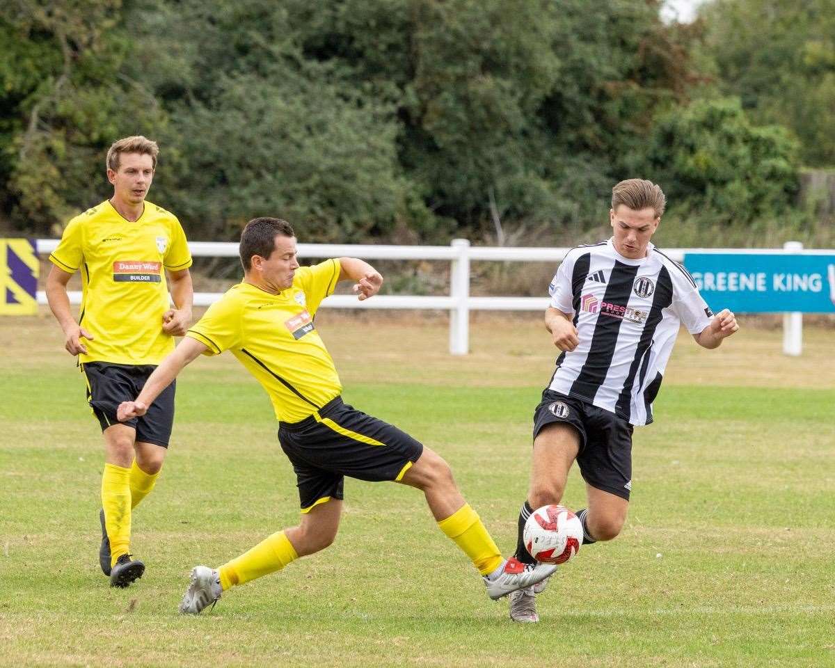 Swaffham Town in action against Scole United. Picture: Eddie Deane