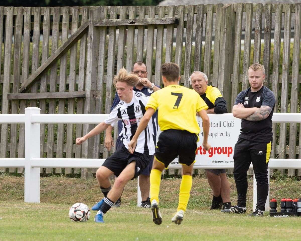 Swaffham Town in action against Scole United. Picture: Eddie Deane