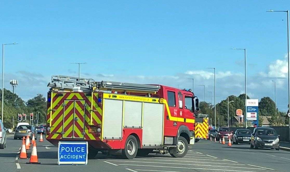 Cars were diverted around the crash site on Hardwick Road
