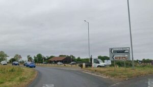 Key road into town closed after two-vehicle crash