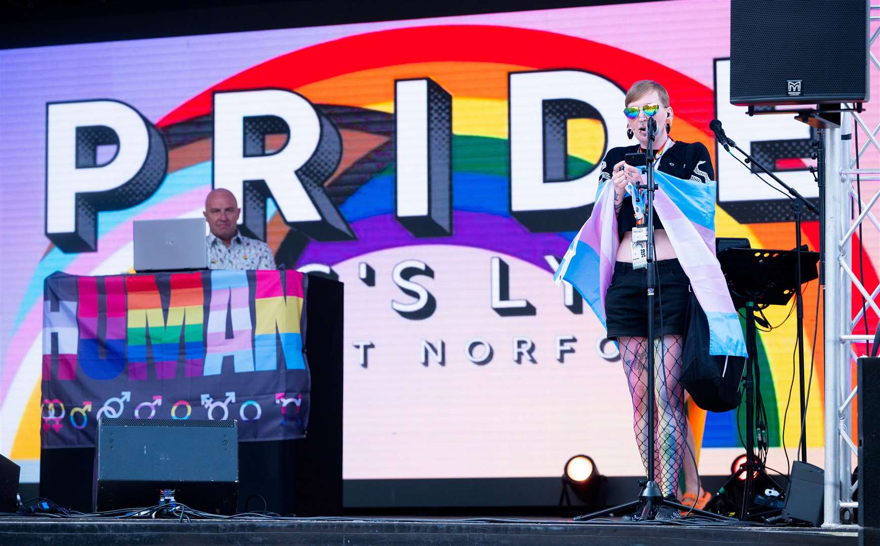 Speeches on stage in the Tuesday Market Place. Picture: Ian Burt