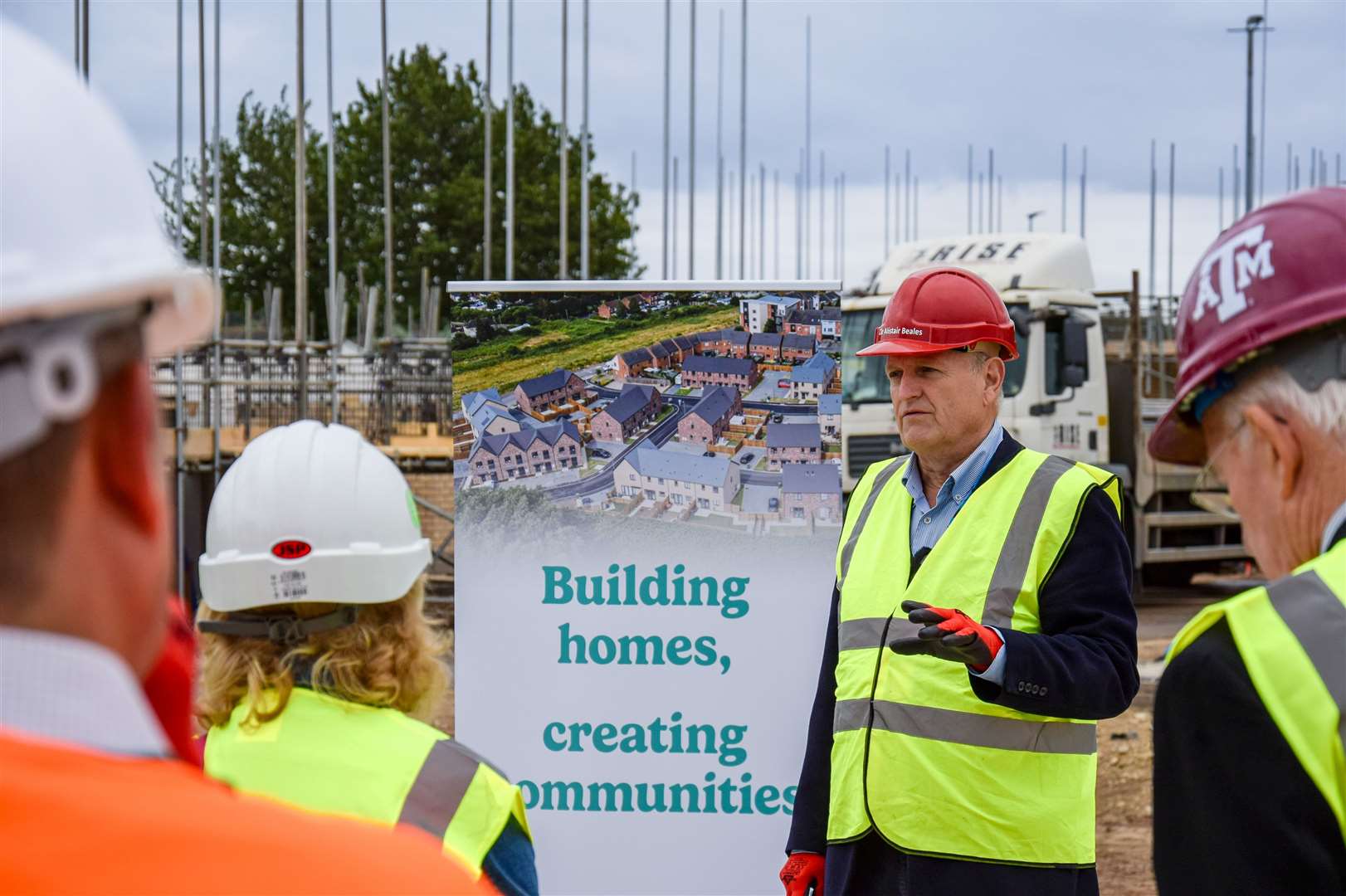 Borough council leader Alistair Beales addresses the tour. Picture: West Norfolk Council
