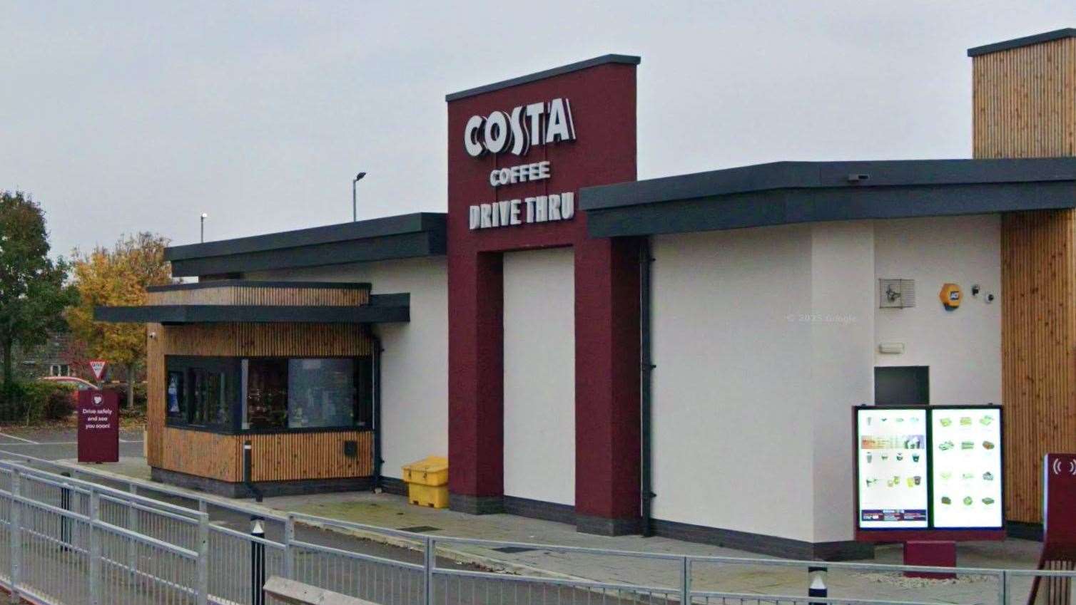 Edward Excell arrived naked at a Costa drive-thru in Lynn. Picture: Google Maps