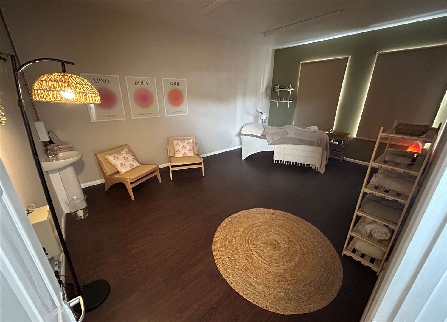 This is a relaxation room where facials are done