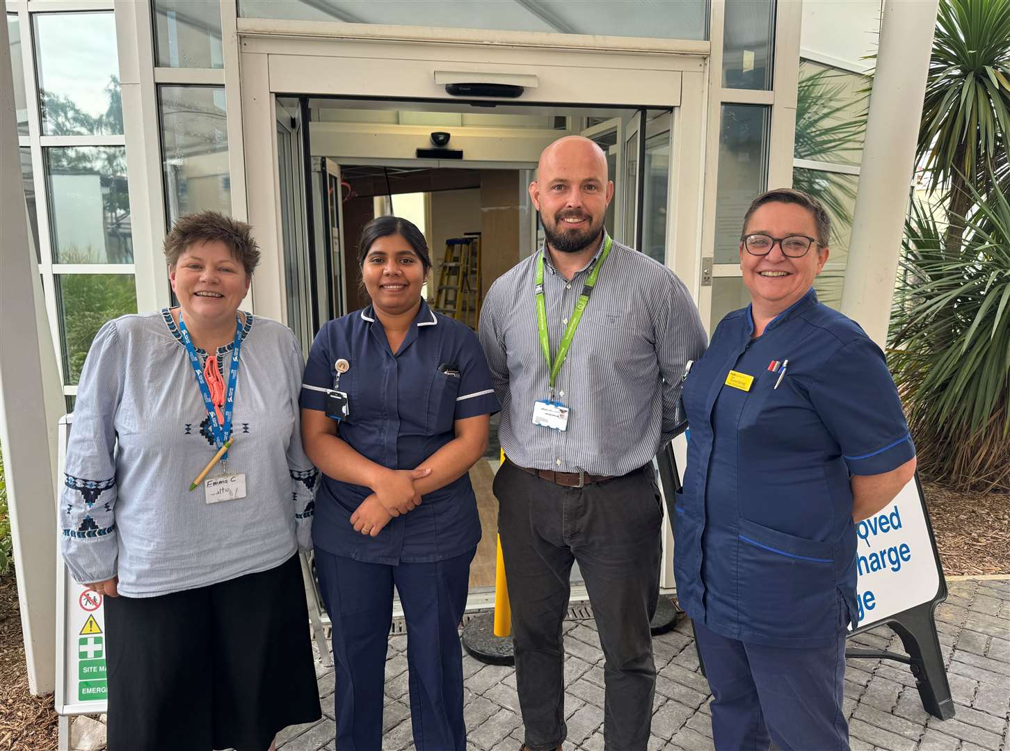Emma Carlton, health and safety compliance manager, Aiswarya George, sister/charge nurse for the cancer unit, Michael Skinner, senior project manager, and Karon Strong, head of nursing for medicine at the QEH