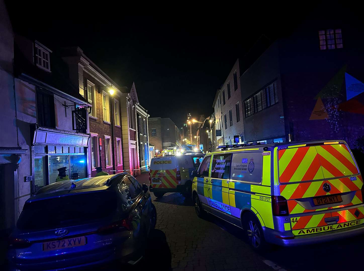 Emergency services at Purfleet Street following the fire. Picture: Kris Johnston