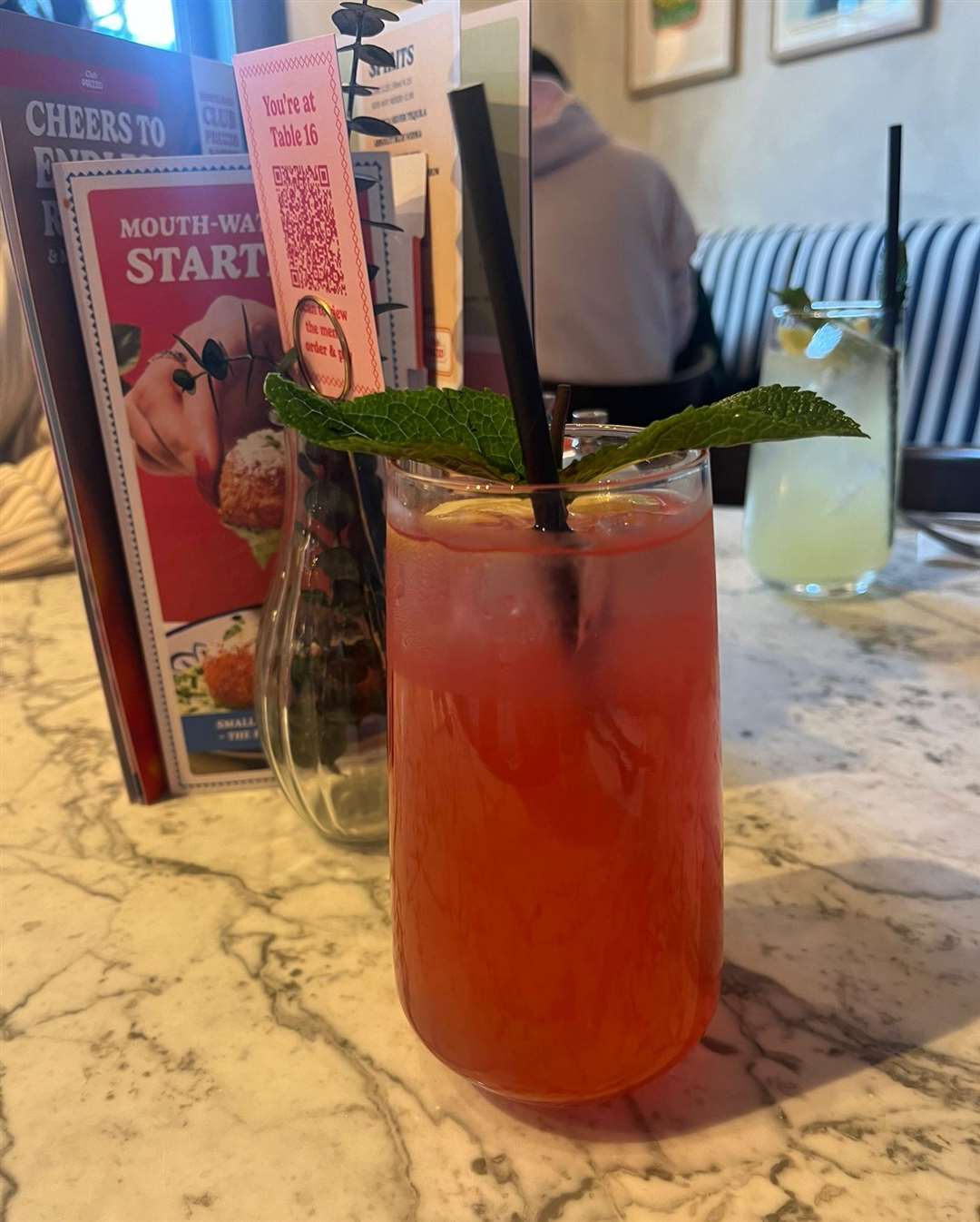 Beth drank a strawberry lemonade