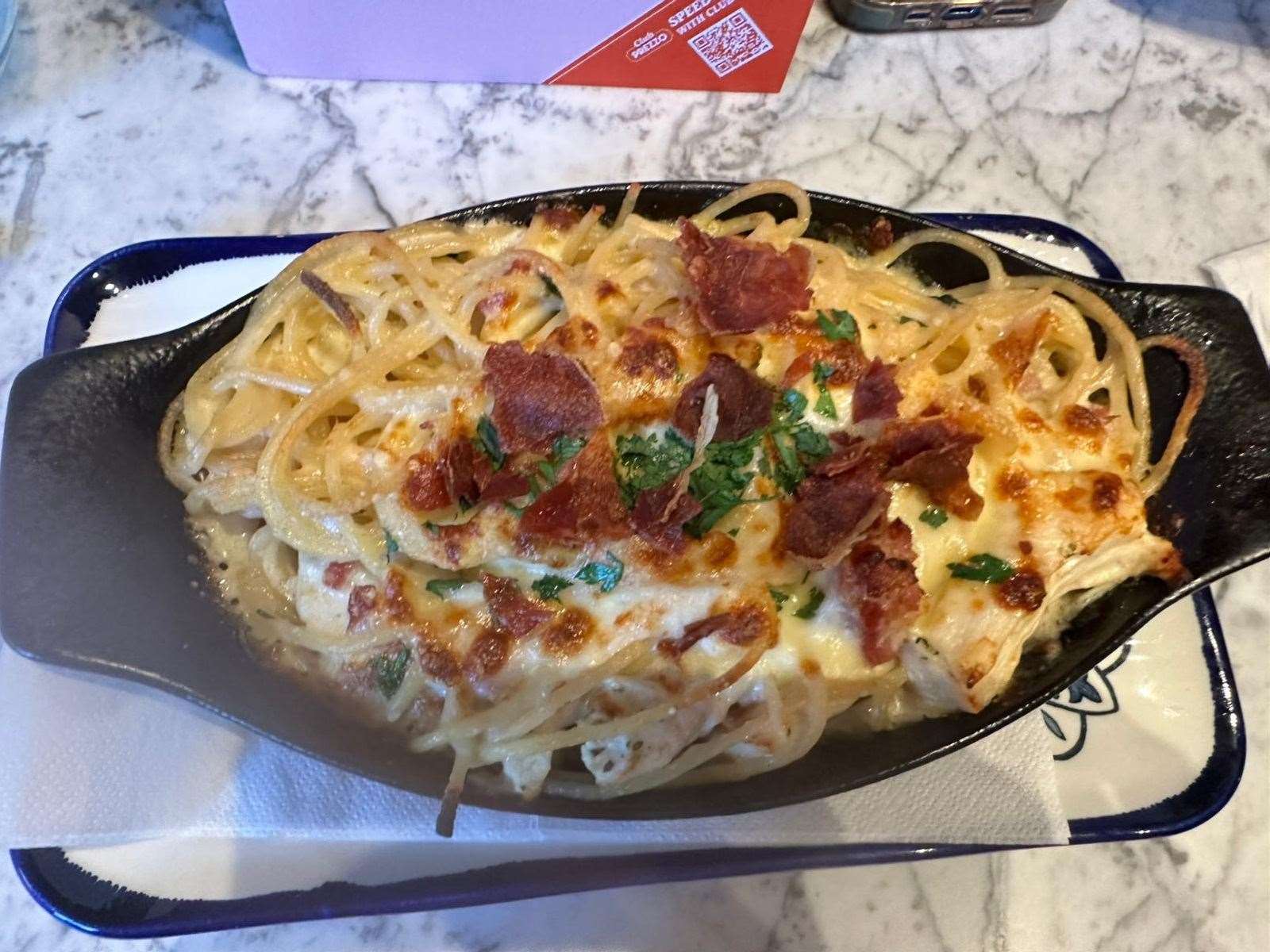 Liv's Creamy Chicken Spaghetti Carbonara Al Forno