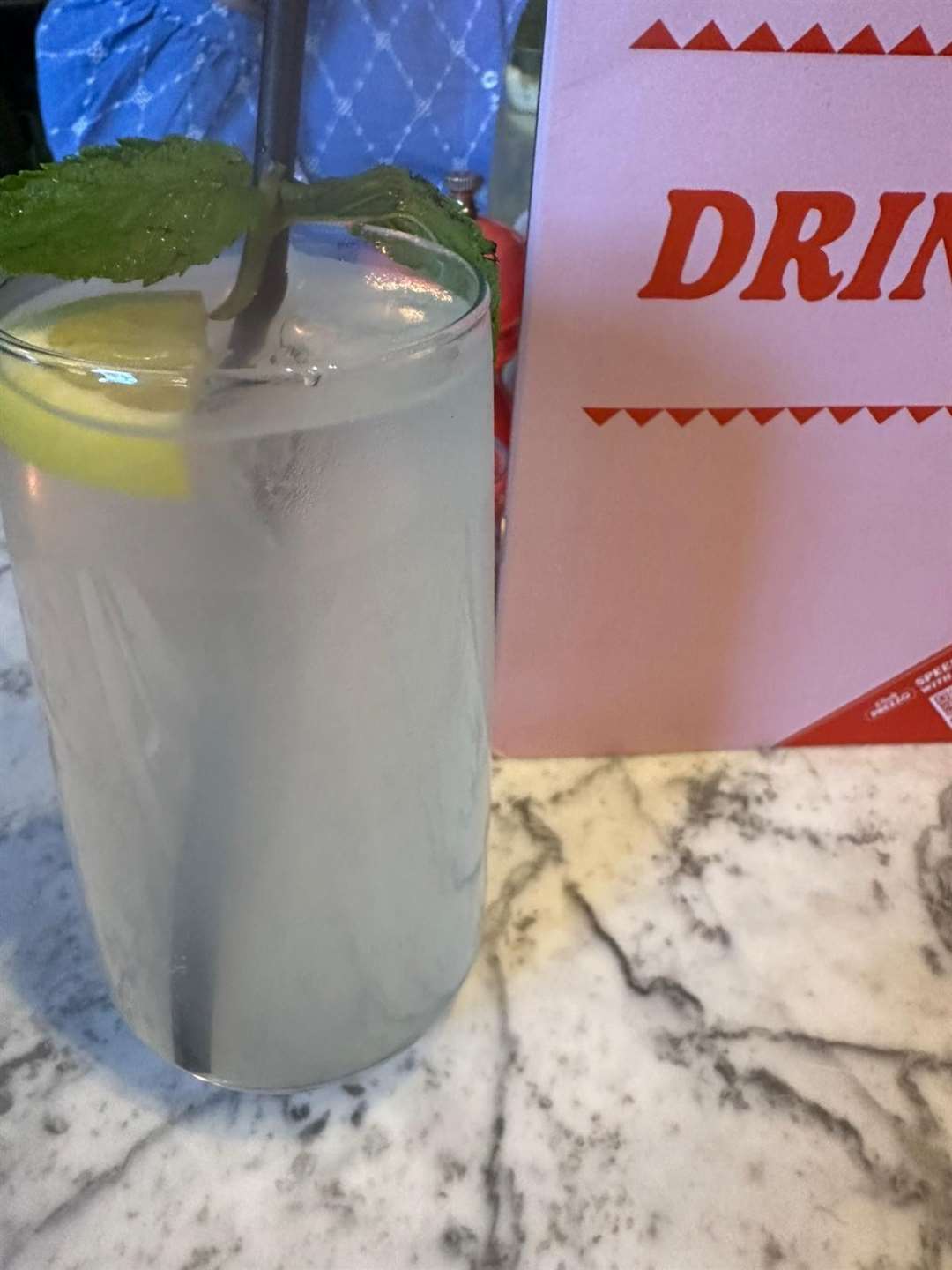 Liv went for a cloudy lemonade to drink