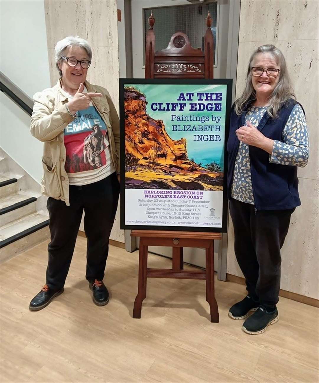 Karina Stibbards with artist Elizabeth Inger, right