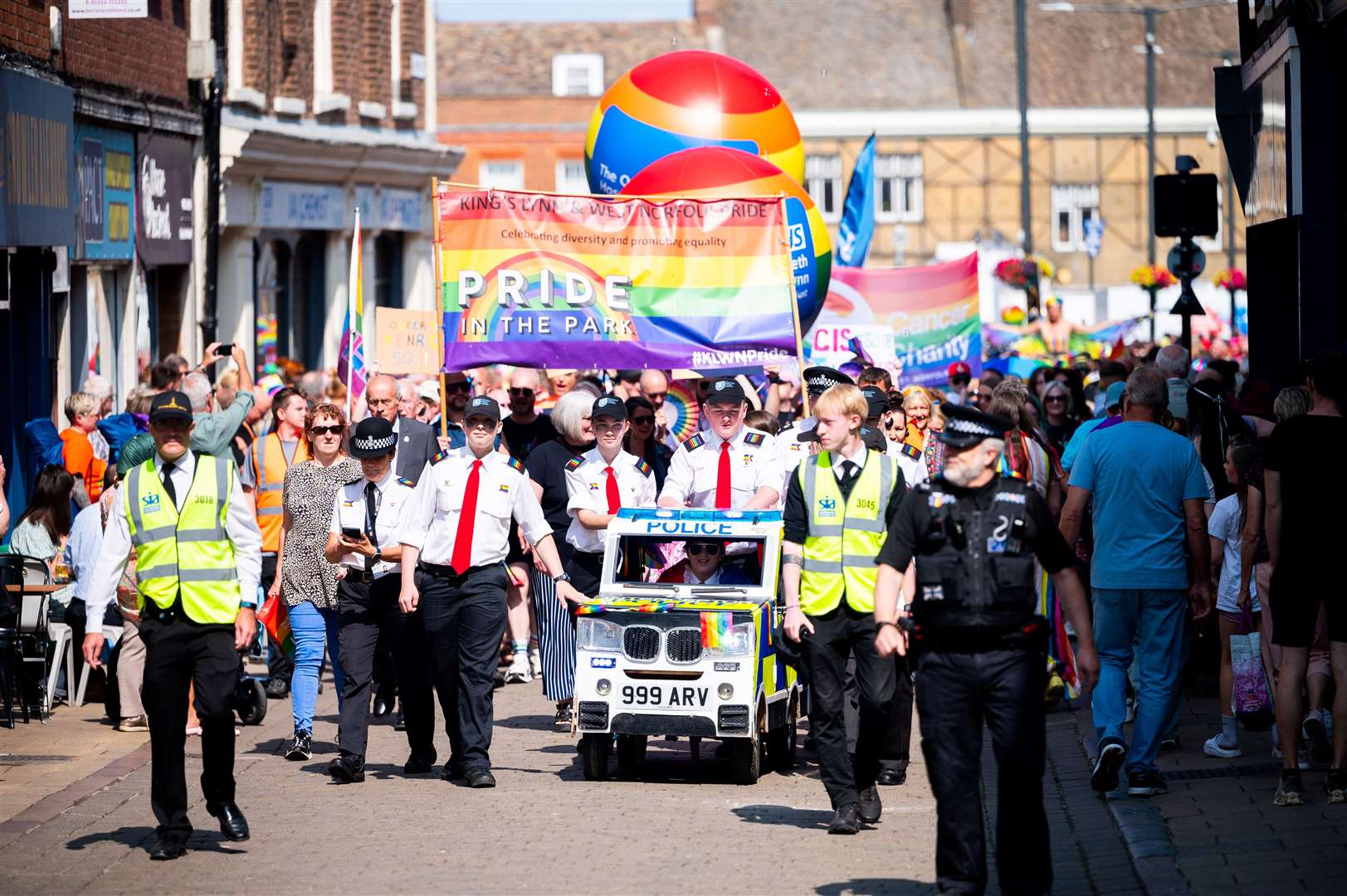 Flash back to last year’s Pride event in Lynn, where Norfolk Police visibly took part in celebrations. Pictures: Ian Burt