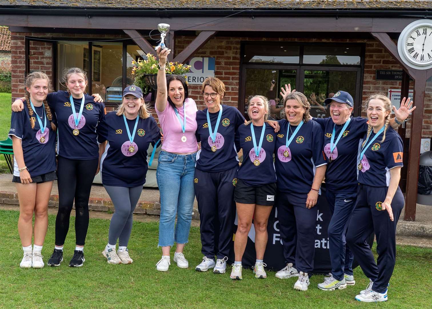 North Runcton Rockets celebrate their Softball 100 Cup final success. Andrew Hunt
