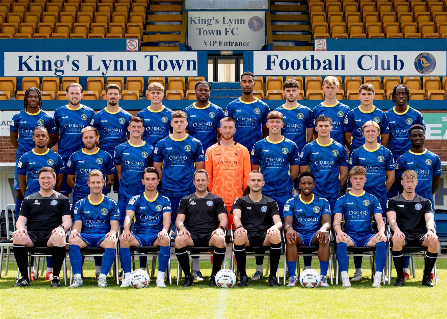 King's Lynn Town 2025/26. Pictured back, from left: Cameron Forde-Brown, Tai Fleming, Ross Crane, Sam Collins, Emmanuel Maja, Gold Omotayo, Rhys Doherty, James Dunn, Fletcher Toll, Joseph Nyahwema.Middle: Theo Williams, Jack Lambert, Bailey Clements, Tom Wilson, Louie Chadwick, Archie Crowther, Tom Dickens, Will Van Lier, Michael Gyasi.Front: Tom Bunting (head of medical), Adam Marriott, Michael Clunan, James Rowe, Joe Simpson, Reece Hall-Johnson, Morgan Williams, Lewis Holmes (sports scientist).Picture: Tim Smith