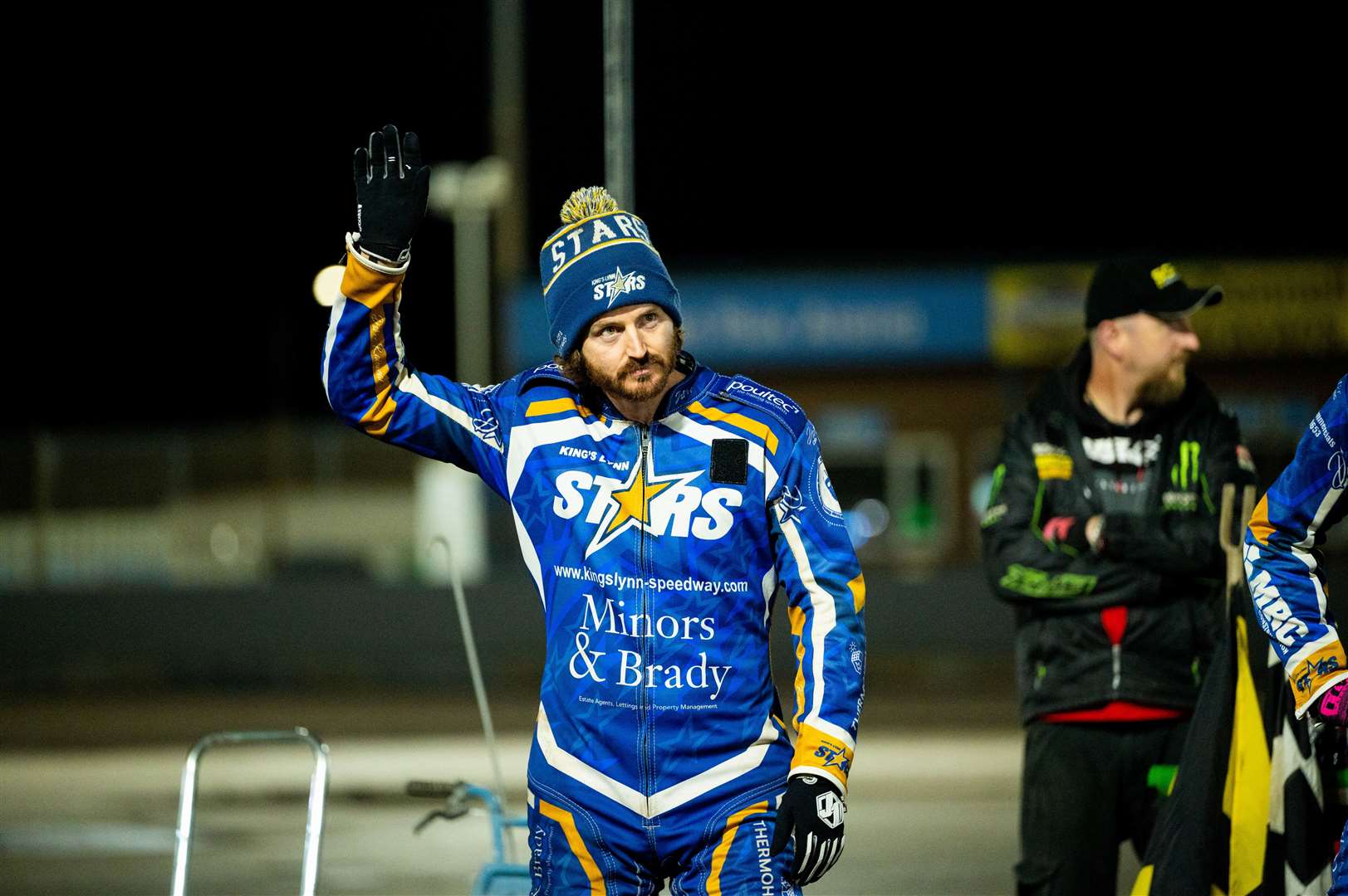 Richard Lawson waves to the crowd