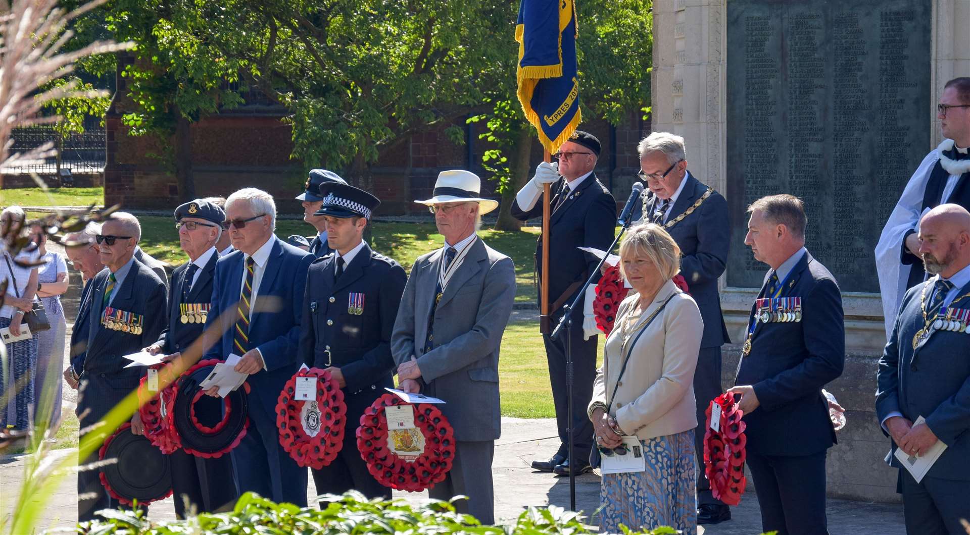 Wreaths were laid at Lynn's Tower Gardens. Picture: West Norfolk Council